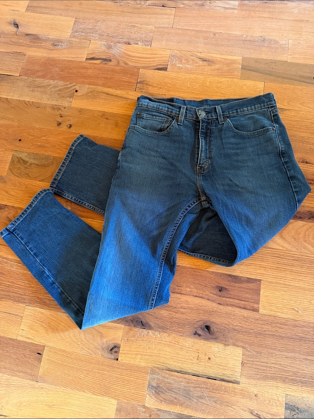 Levi's 505 32x32 Men's Straight Jeans in Dark Blue Denim